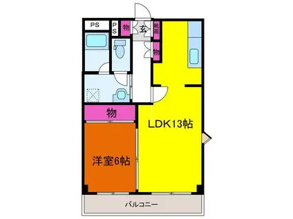 NBSピアチェーレ(1LDK/3階)の間取り写真