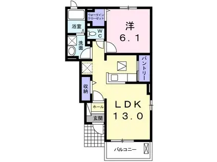 ライジング サン(1LDK/1階)の間取り写真