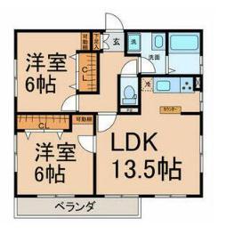 蟹江マンション(2LDK/2階)の間取り写真