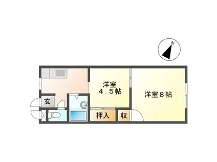 ビレッジコスモ(2K/2階)の間取り写真