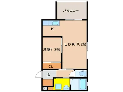 アルテマイスター谷川(1LDK/2階)の間取り写真