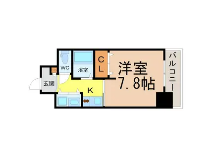 AXIS桜通内山(1K/6階)の間取り写真