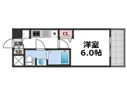 アクアプレイス天王寺II(1K/7階)の間取り写真