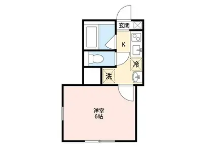 メゾンドゥフォレスト(1K/1階)の間取り写真