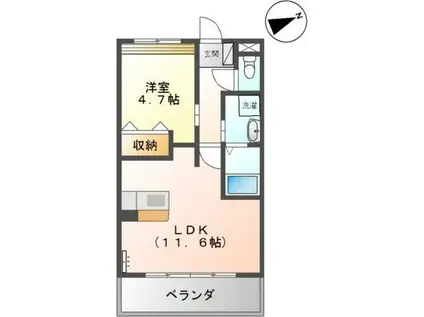 LA VIE EN ROSE HILL(1LDK/5階)の間取り写真