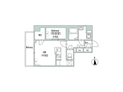 GRAN PASEO上野御徒町(1LDK/9階)の間取り写真