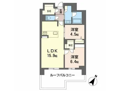 リビエナ グラン 新梅田(2LDK/3階)の間取り写真