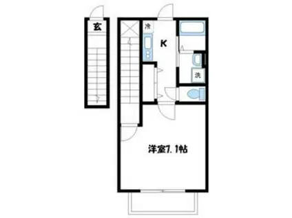 アムールYUKI(1K/2階)の間取り写真