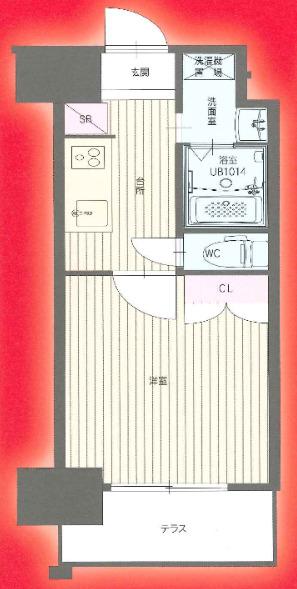 CLUB ORIENT BLD NO.122 福岡日赤通 ETERN(1K/5階)の間取り写真