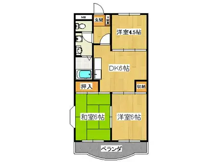 エクセル石井(3DK/3階)の間取り写真