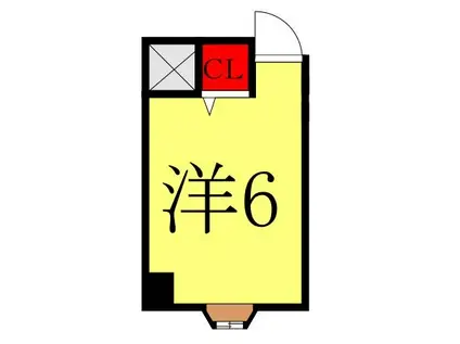 エステラス王子(ワンルーム/2階)の間取り写真