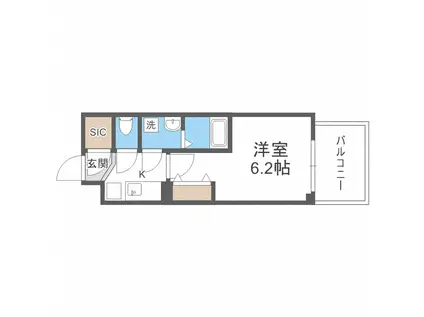 ワールドアイ梅田ウエスト(1K/11階)の間取り写真