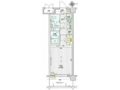 レグラス横浜吉野町サウス(1K/5階)の間取り写真
