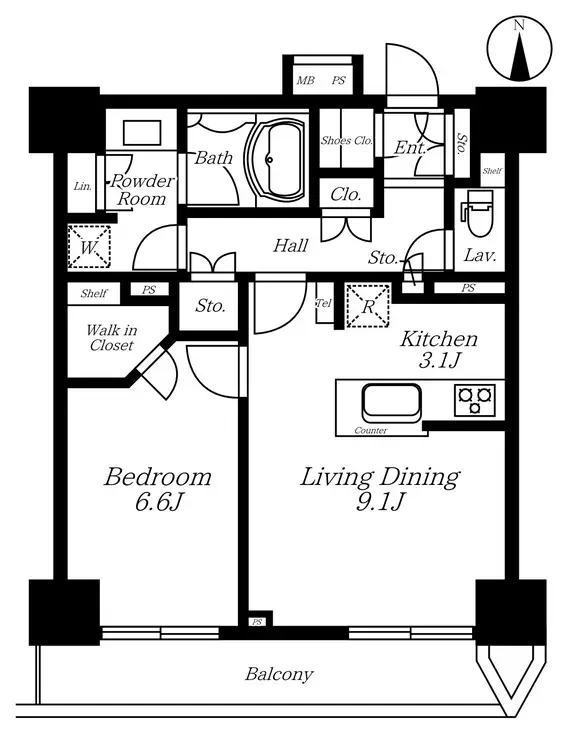 ライオンズ四谷タワーゲート 22階階 間取り
