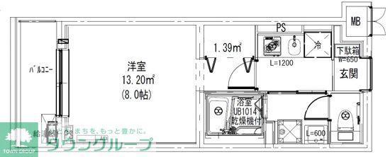 LEAF VILLAGE 新宿若松(1LDK/2階)の間取り写真