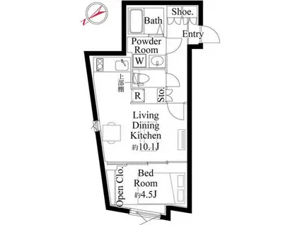 エディット大森(1LDK/2階)の間取り写真