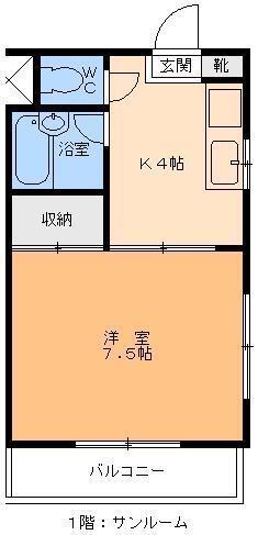 プレアール味酒(1K/5階)の間取り写真
