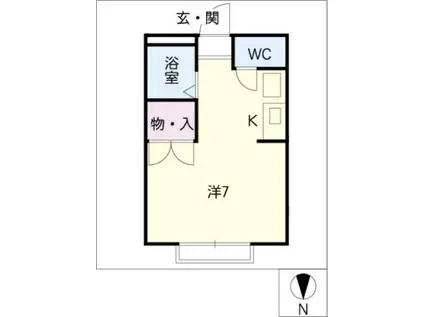 ハイツ深田池(1K/1階)の間取り写真