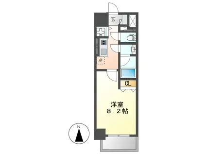 グリーンコート中島(1K/2階)の間取り写真
