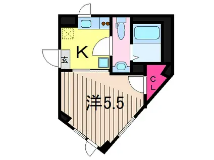 MY STREET亀有(1K/2階)の間取り写真