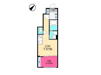 ASUIT西塩釜(1LDK/1階)の間取り写真