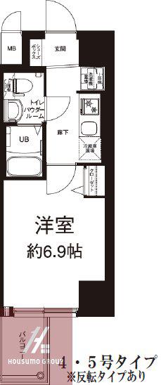 エグゼ大阪CITYルーエ(1K/8階)の間取り写真