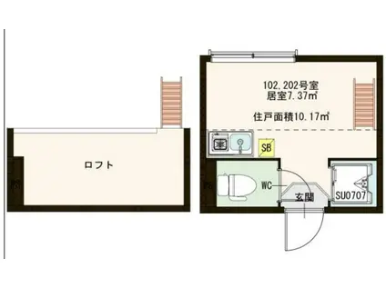 メゾン千住カルム(ワンルーム/2階)の間取り写真