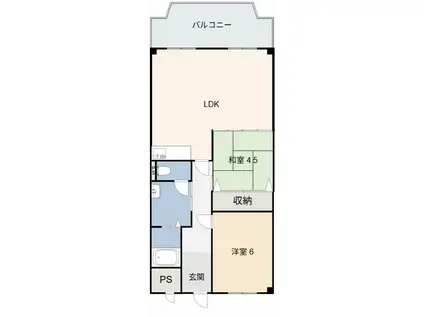 キャッスル西尾(2LDK/2階)の間取り写真