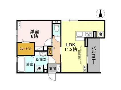 D-ROOM FIORE ”N”(1LDK/3階)の間取り写真