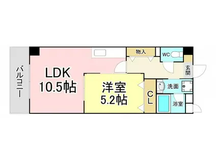 フォレストヴィラ別所町(1LDK/1階)の間取り写真