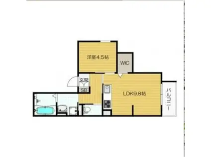 YOURMAISON TENMA(1LDK/2階)の間取り写真