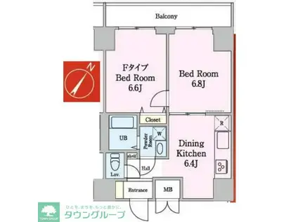 ドールマウスネオ(2DK/3階)の間取り写真