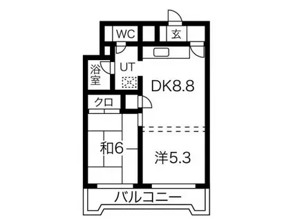 エルム山の手(2LDK/3階)の間取り写真