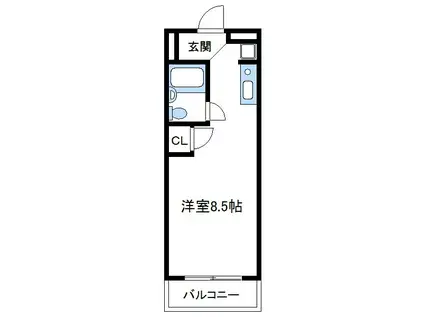コンフィーコーポ(ワンルーム/2階)の間取り写真
