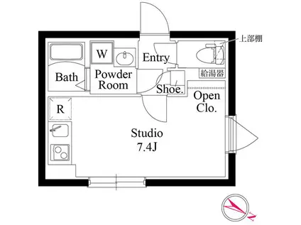 ルリアン西新宿(ワンルーム/3階)の間取り写真