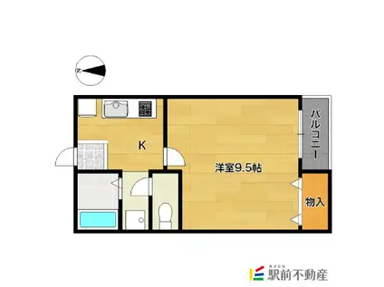 メゾンドール(1K/1階)の間取り写真