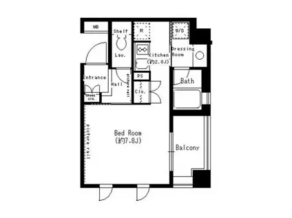 パークアクシス学芸大学(1K/3階)の間取り写真
