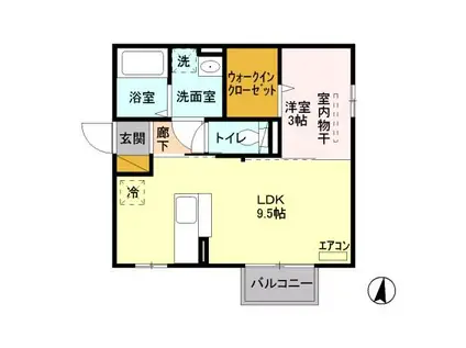 ルーチェ(1LDK/2階)の間取り写真