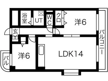 レジデンスアコード(2LDK/3階)の間取り写真