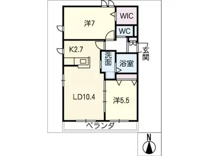 ロイヤルメゾン(2LDK/2階)の間取り写真