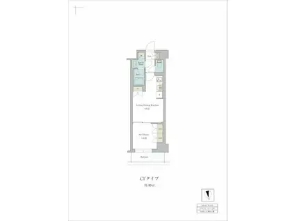 BRILLIA IST 池尻大橋(1LDK/6階)の間取り写真