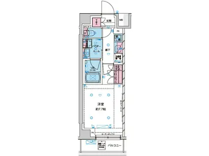 GENOVIA西新井(1K/4階)の間取り写真