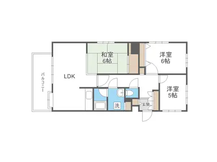 ライオンズマンション西線6条(3LDK/8階)の間取り写真