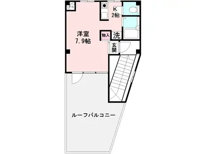 4POINT(ワンルーム/3階)の間取り写真