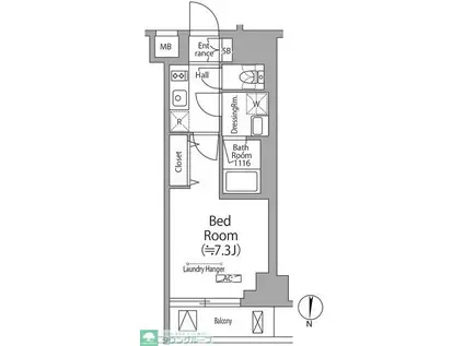 GRACIA PLACE OMORIMACHI(1K/4階)の間取り写真