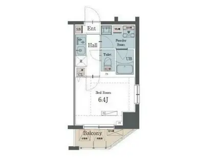 ラグゼナ横浜鶴見(1K/3階)の間取り写真