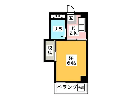 ハイツニューロード(1K/1階)の間取り写真