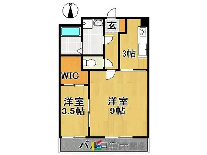 ボリ・モゼII(1LDK/4階)の間取り写真