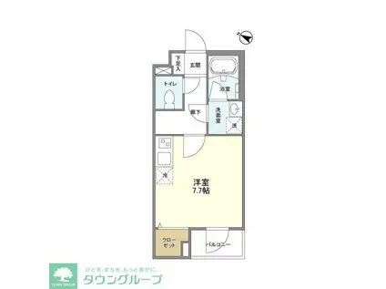 BPRレジデンス仙川(ワンルーム/2階)の間取り写真