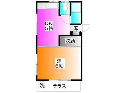 コテージ芝下(1DK/1階)の間取り写真